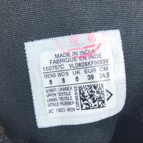 NWT Converse AdFabric Ctas HI Black Black AUTHEN - Picture 6 of 6